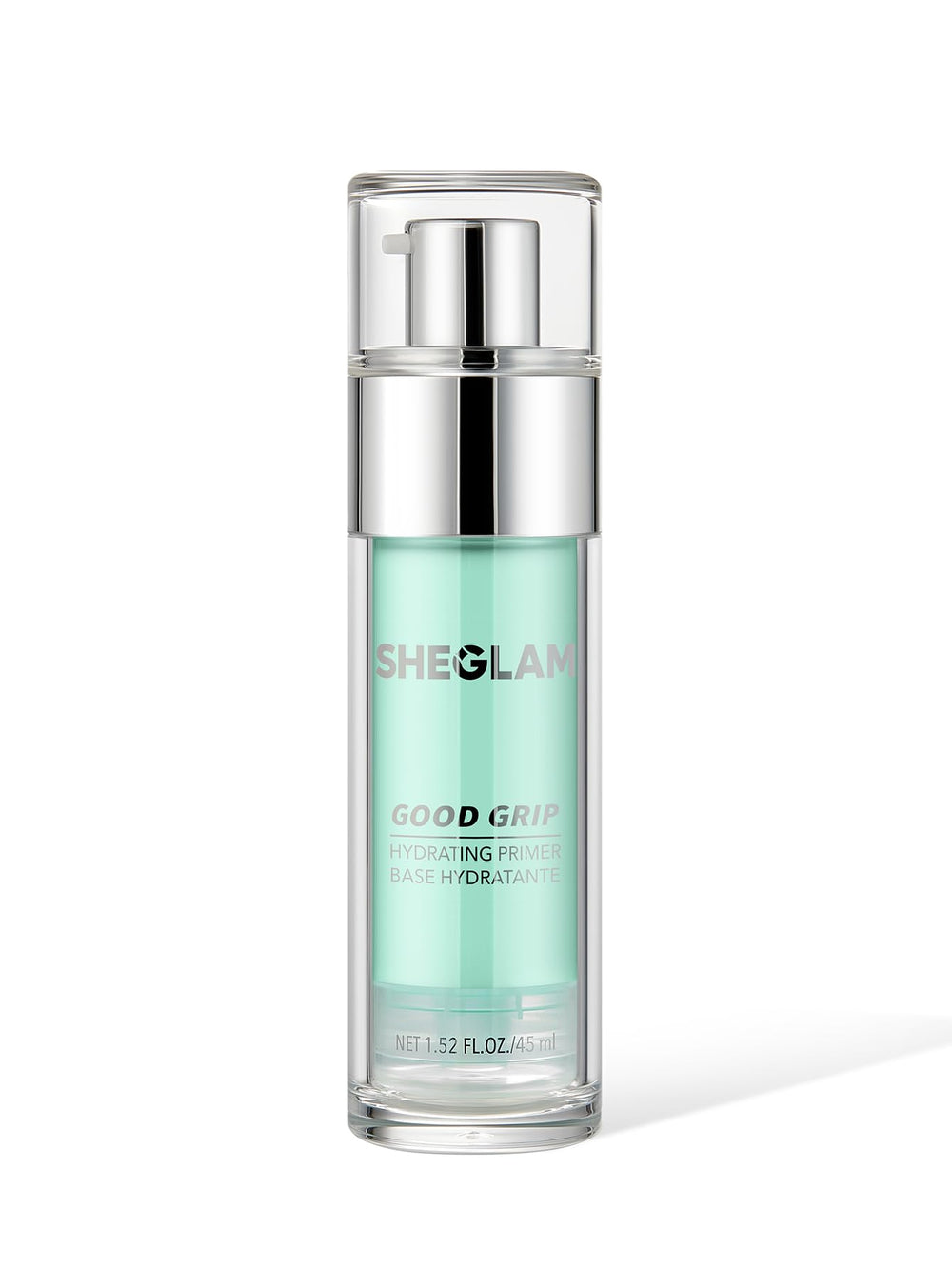 SHEGLAM Good Grip primer : bouteille verte, base maquillage longue tenue.