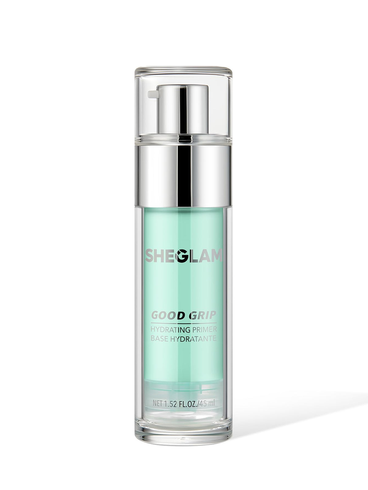 SHEGLAM Good Grip primer : bouteille verte, base maquillage longue tenue.