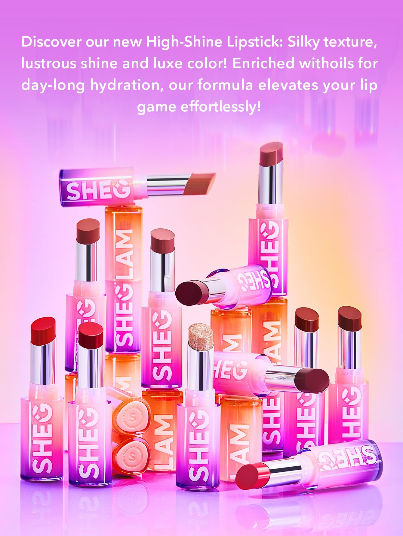 SHEGLAM Mirror Kiss effet gloss brillant et durable sur les lèvres.