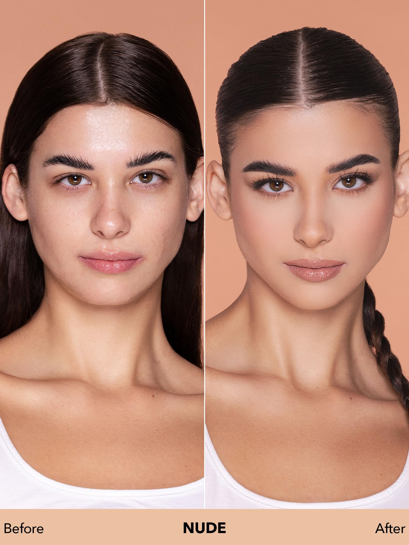 SHEGLAM Nude foundation on skin for even tone and natural look.