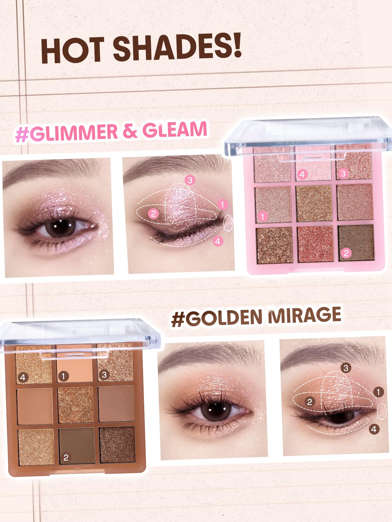 Ombres SHEGLAM : formule estompable pour une application fluide.