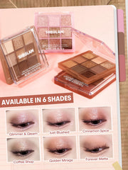 Palette SHEGLAM : finitions roses et neutres pour des transitions douces.
