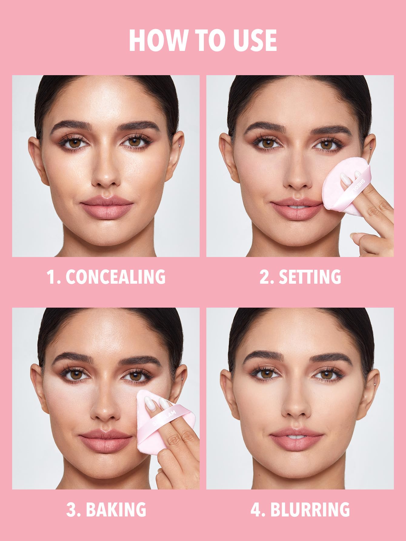 SHEGLAM Application poudre sous les yeux, look net et précis.