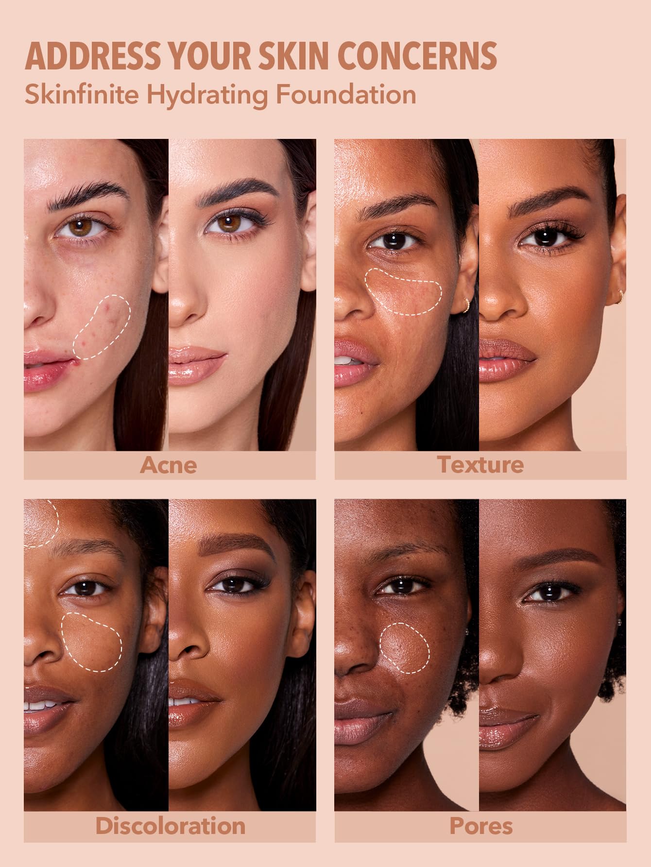SHEGLAM Skinfinite application facile, texture soyeuse se fond sans effort
