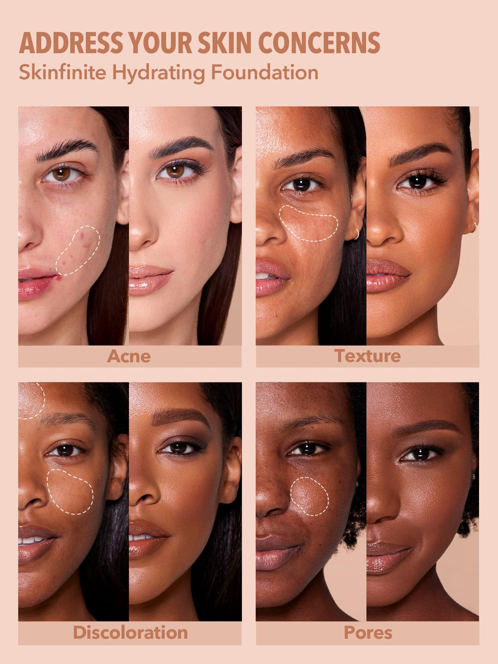 SHEGLAM Skinfinite application facile, texture soyeuse se fond sans effort