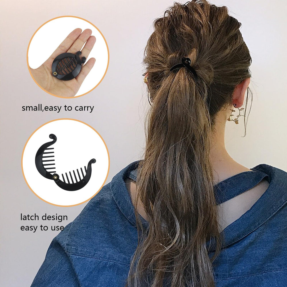 Barrettes banane SHEHARUHI noire, style simple et durable.