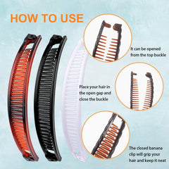 Barrettes banane SHEHARUHI transparente, option discrète.
