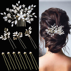 SHEHARUHI broches bride cristal doré, effet scintillant pour mariée