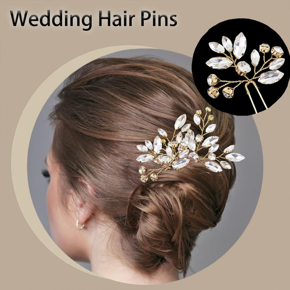 SHEHARUHI pince cheveux cristal doré, ajout glamour durable