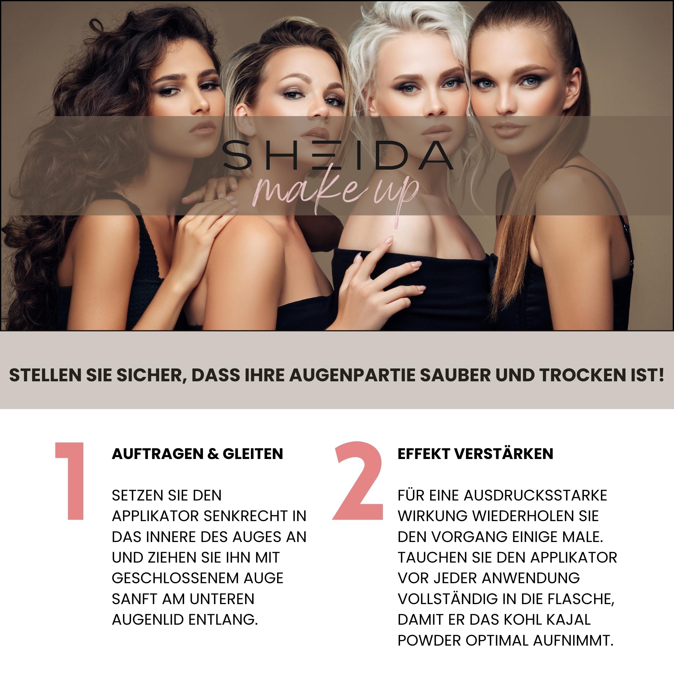 Kajal hypoallergénique Sheida pour une utilisation confortable au quotidien.