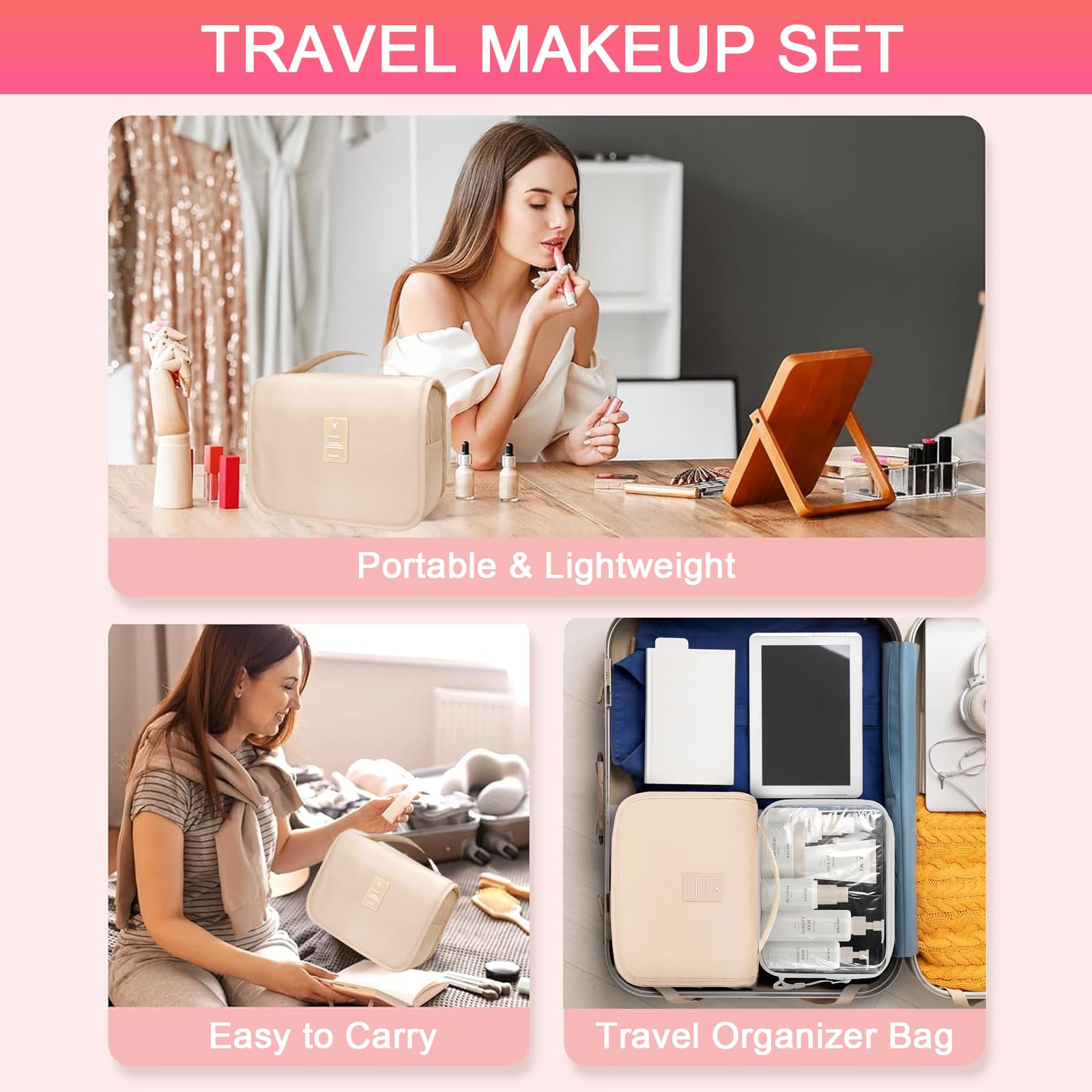 Trousse beauté SHELAKIN avec 13 pinceaux pour un maquillage précis.