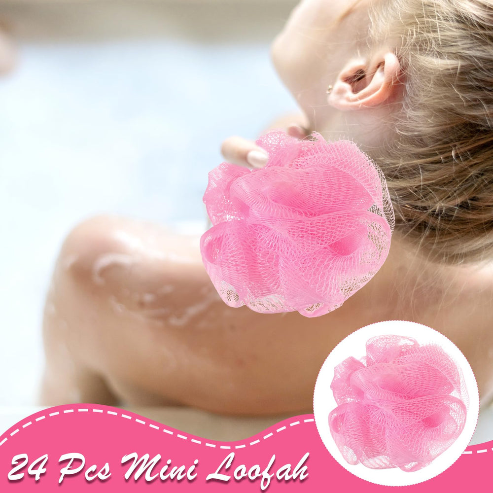 Shellwei éponge douche mini rose, idéale pour toute la famille et les voyages.
