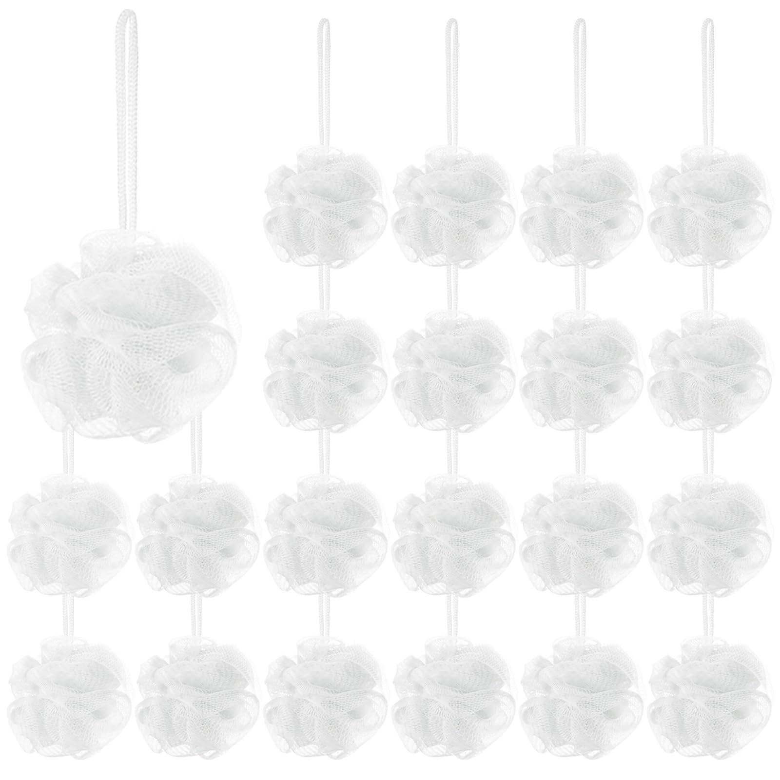 Shellwei louffe-douche format voyage blanc, exfoliation douce pour peau saine pendant le voyage