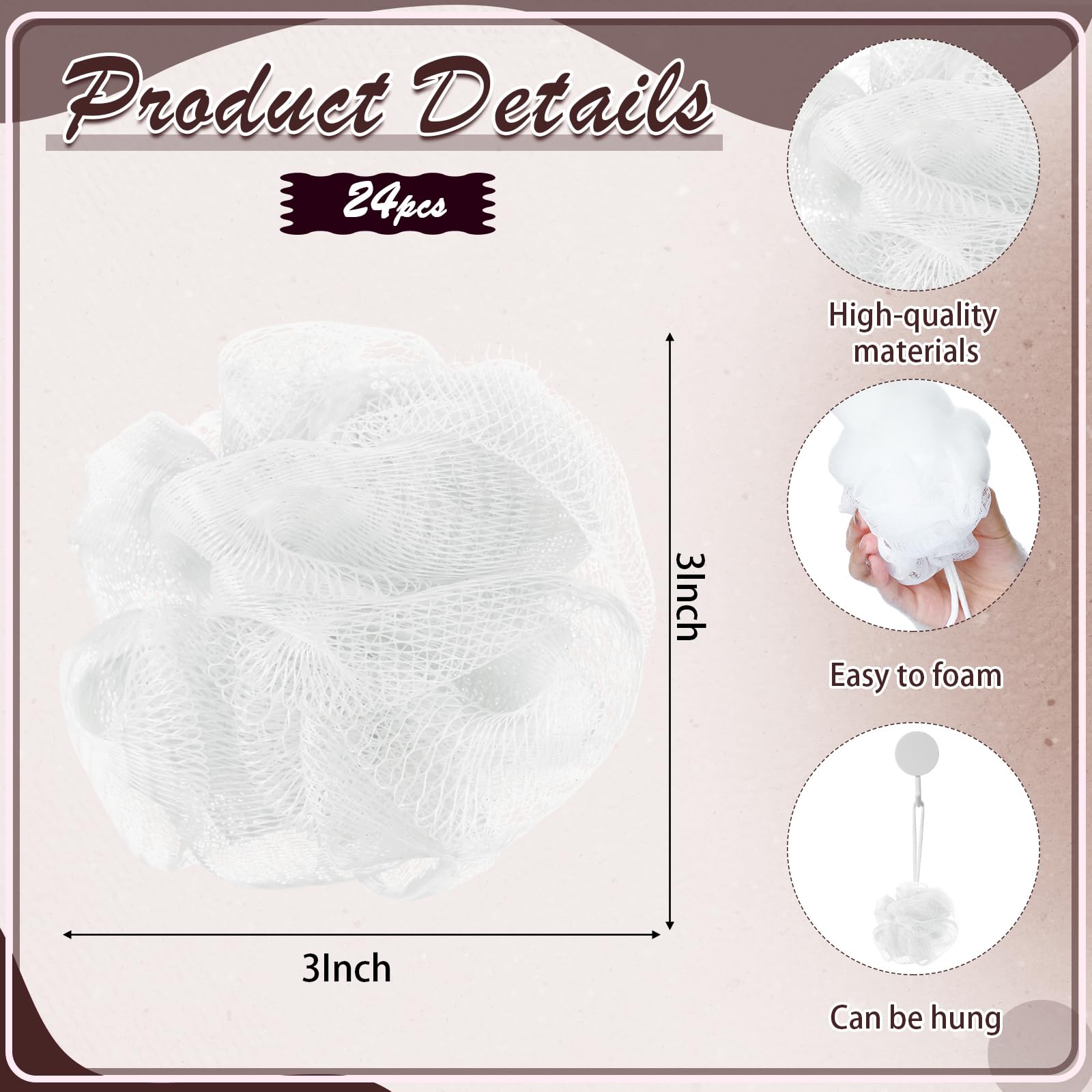 Shellwei louffe-douche format voyage blanc, petite éponge qui mousse bien avec le gel douche