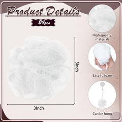Shellwei louffe-douche format voyage blanc, petite éponge qui mousse bien avec le gel douche