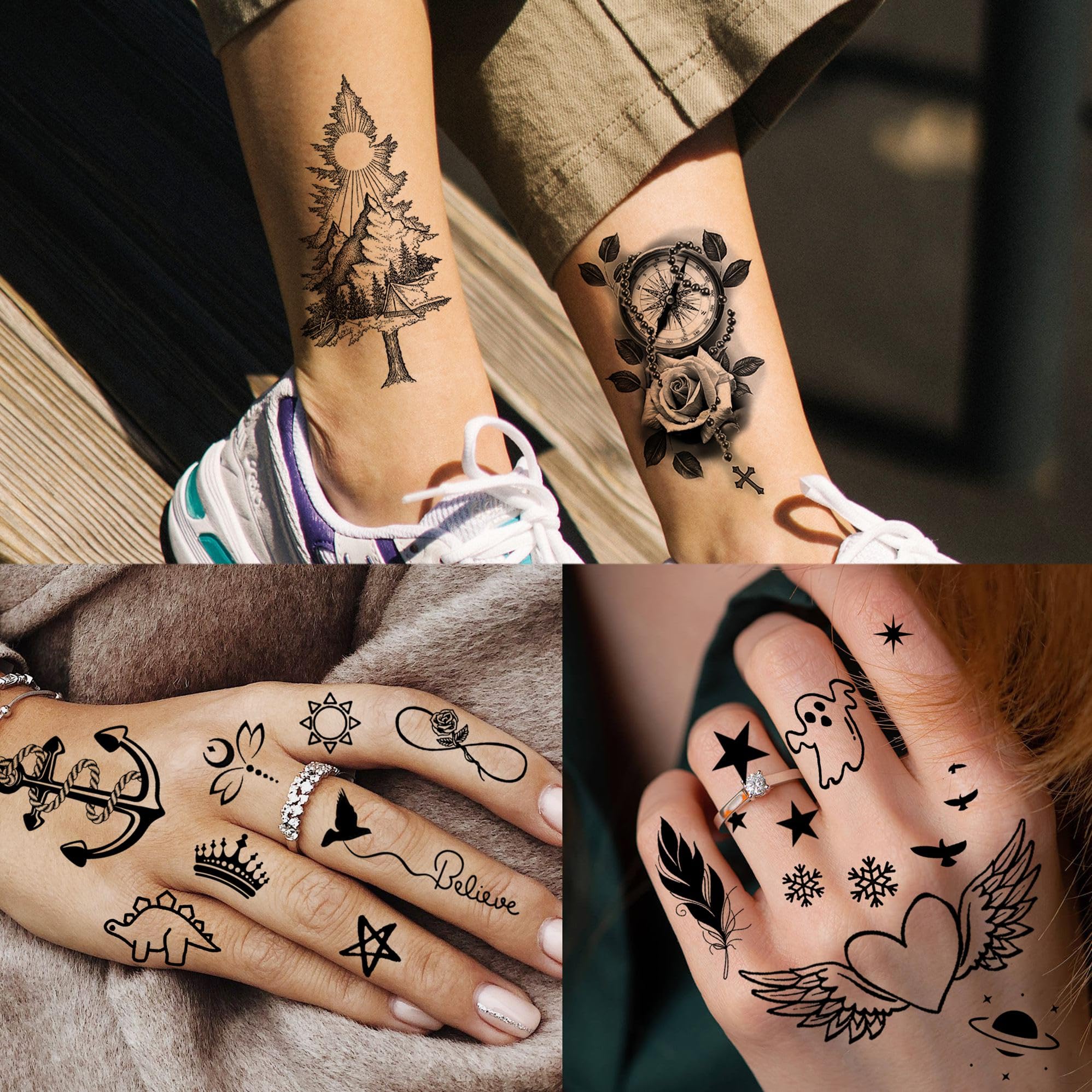 Motifs attrape-rêves et fleurs pour un style unique.