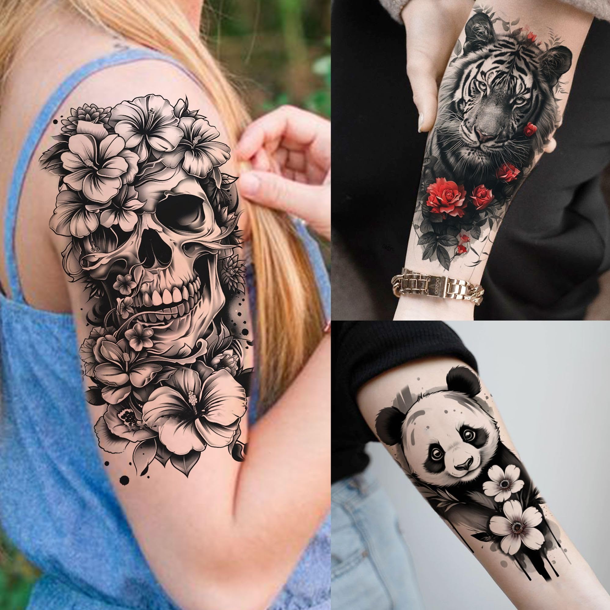 Tatouages SHELYEXIEN réalistes, longue tenue et aspect naturel.