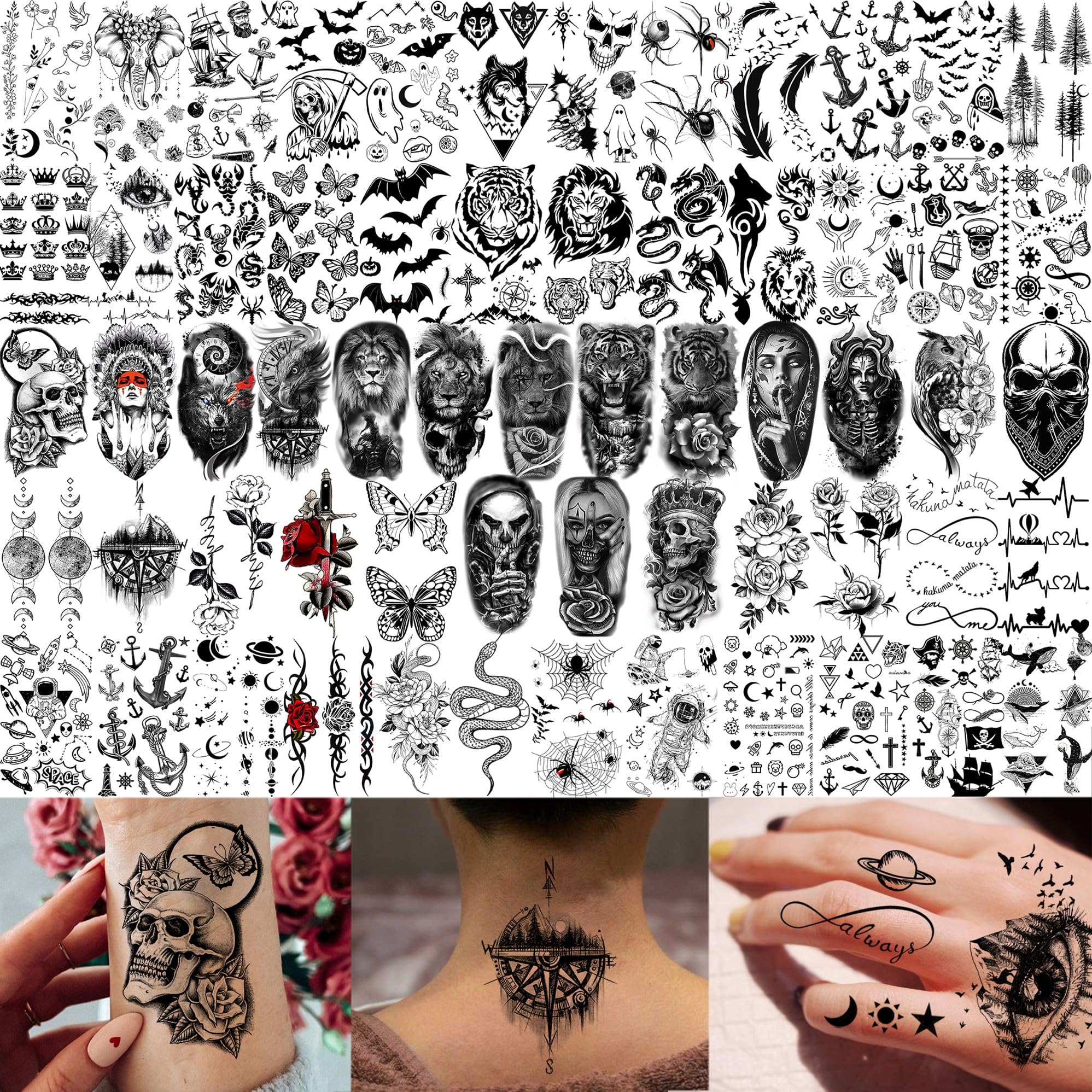 Tatouages SHELYEXIEN sans toxines, adaptés à la peau sensible.