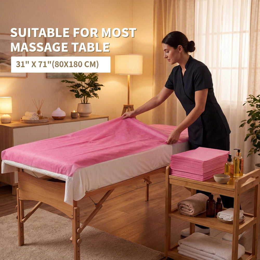 SHENKUAI drap-protection-table-massage-jetable pink 71x31.