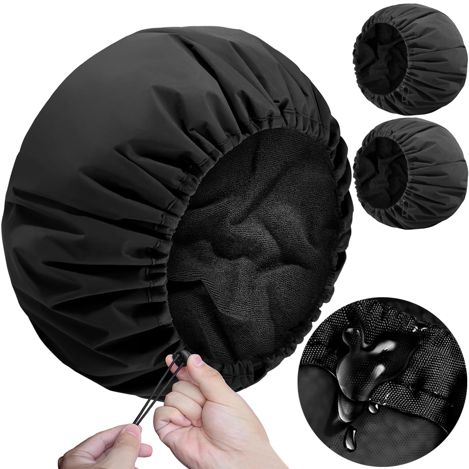 Bonnet Sheomern étanche à double couche protège les cheveux pendant la douche.
