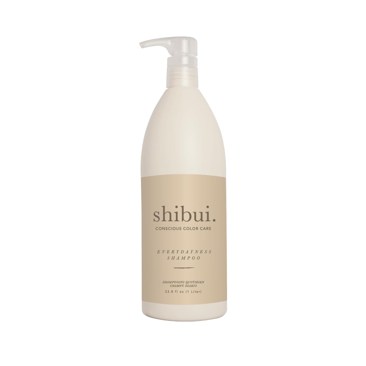 SHIBUI Everydayness Shampoo: bouteille rose eau, nettoyage doux et protection couleur.