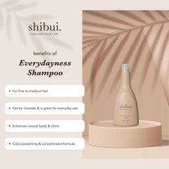 SHIBUI Everydayness Shampoo: bouteille saké, infusion nourrissante pour cheveux fins.