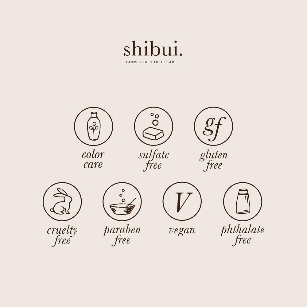 SHIBUI ingrédients vegan sans sulfates pour une routine douce
