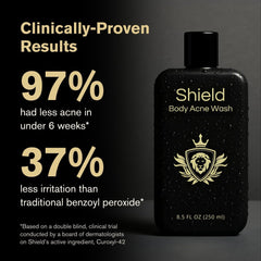Shield poitrine nettoyée, peau equilibree sur le torse.