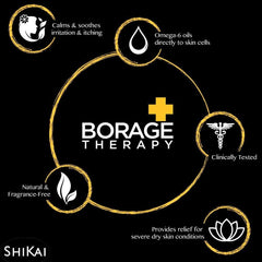 Application après douche de ShiKai Borage Therapy pour nourrir la peau.