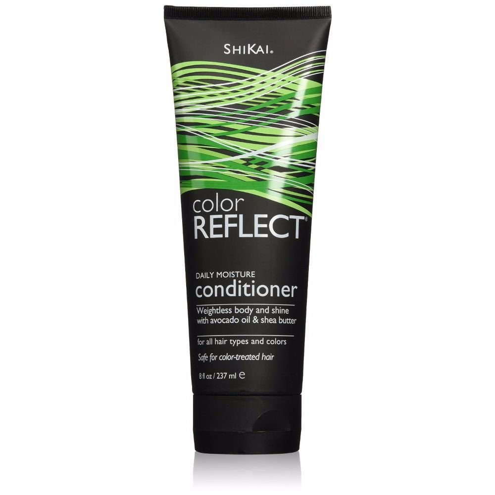 Flacon ShiKai Color Reflect, conditionneur quotidien, hydratation légère pour cheveux colorés.