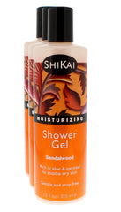 ShiKai Gel Douche Hydratant Santal, bouteille visible, hydratation durable