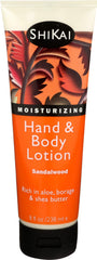 ShiKai Lotion Mains et Corps Santal 8oz pour une hydratation durable.