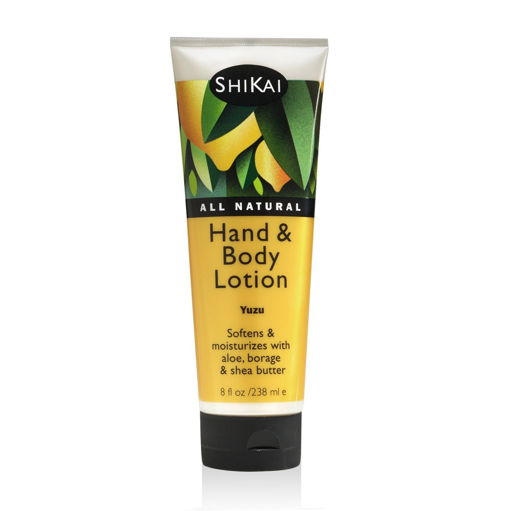 Lotion ShiKai Mains et Corps Yuzu, hydratation nourrissante pour peau sèche et souple.