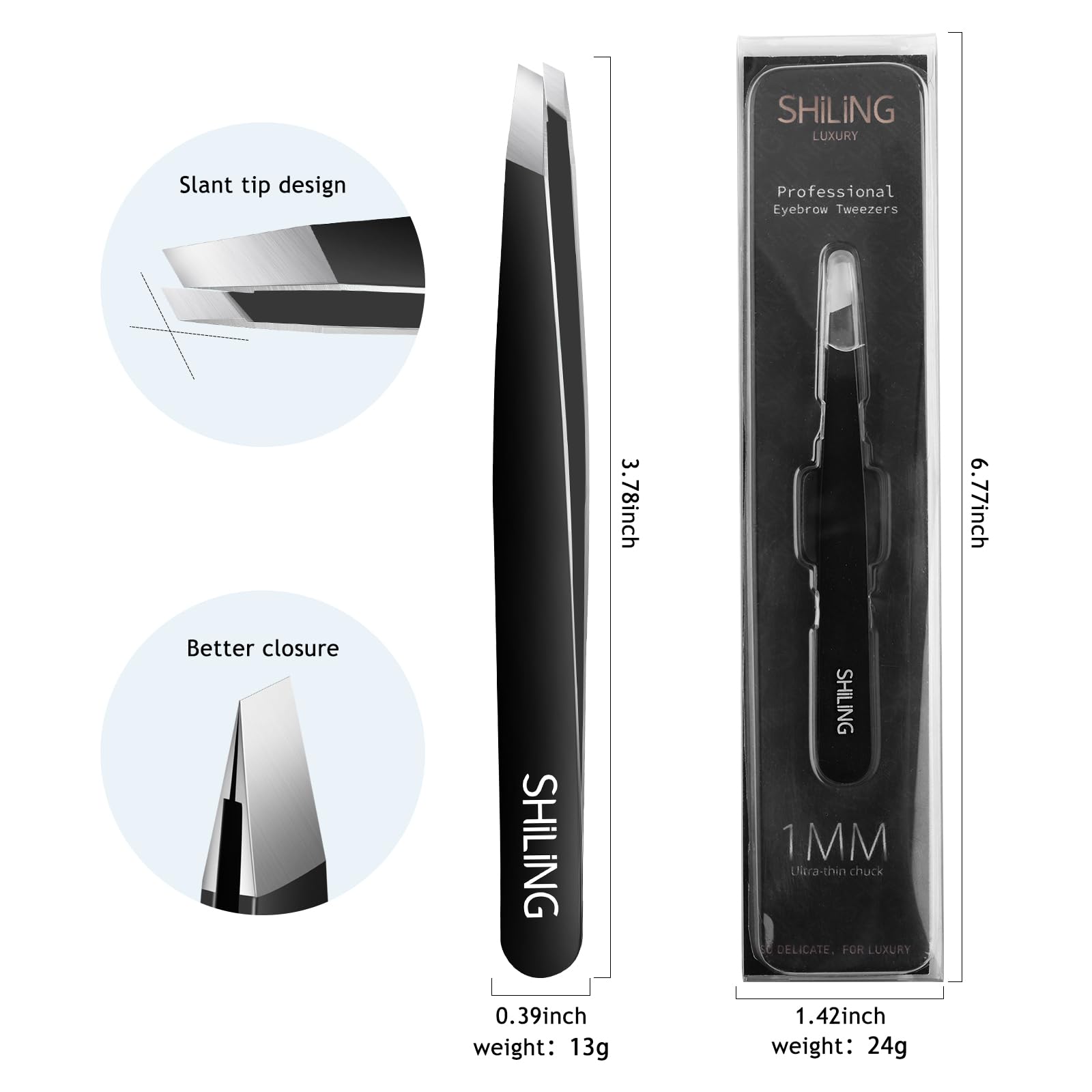 Pinces SHILING utilisation polyvalente salon maison pour soins fins.