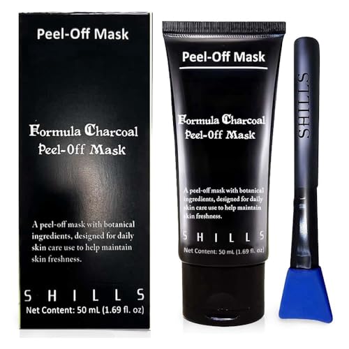 SHILLS masque-charbon-bambou: application sur la peau pour un teint net et équilibré.