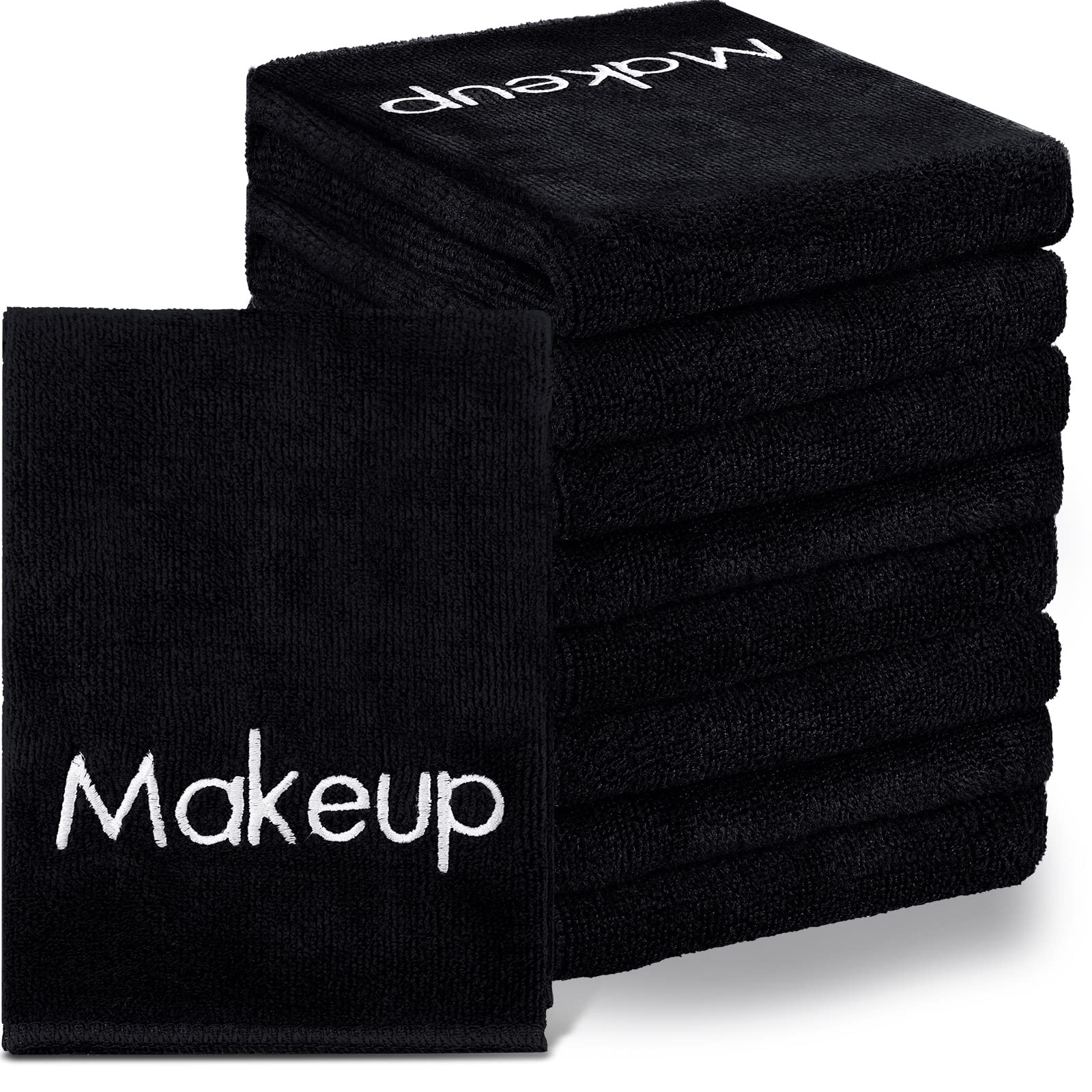 Shimeyao serviettes maquillage noires - douce et réutilisables pour le visage.