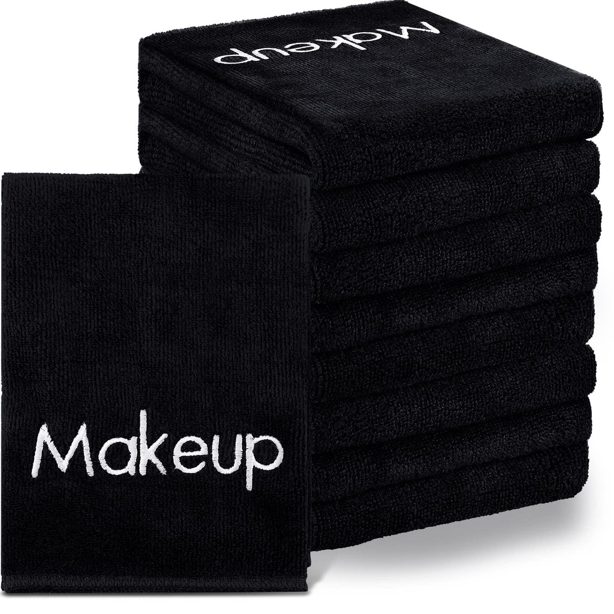 Shimeyao serviettes maquillage noires - douce et réutilisables pour le visage.