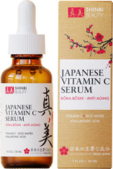 Shinbi Beauty sérum vitamine C riz eau — bouteille élégante pour une hydratation lumineuse.
