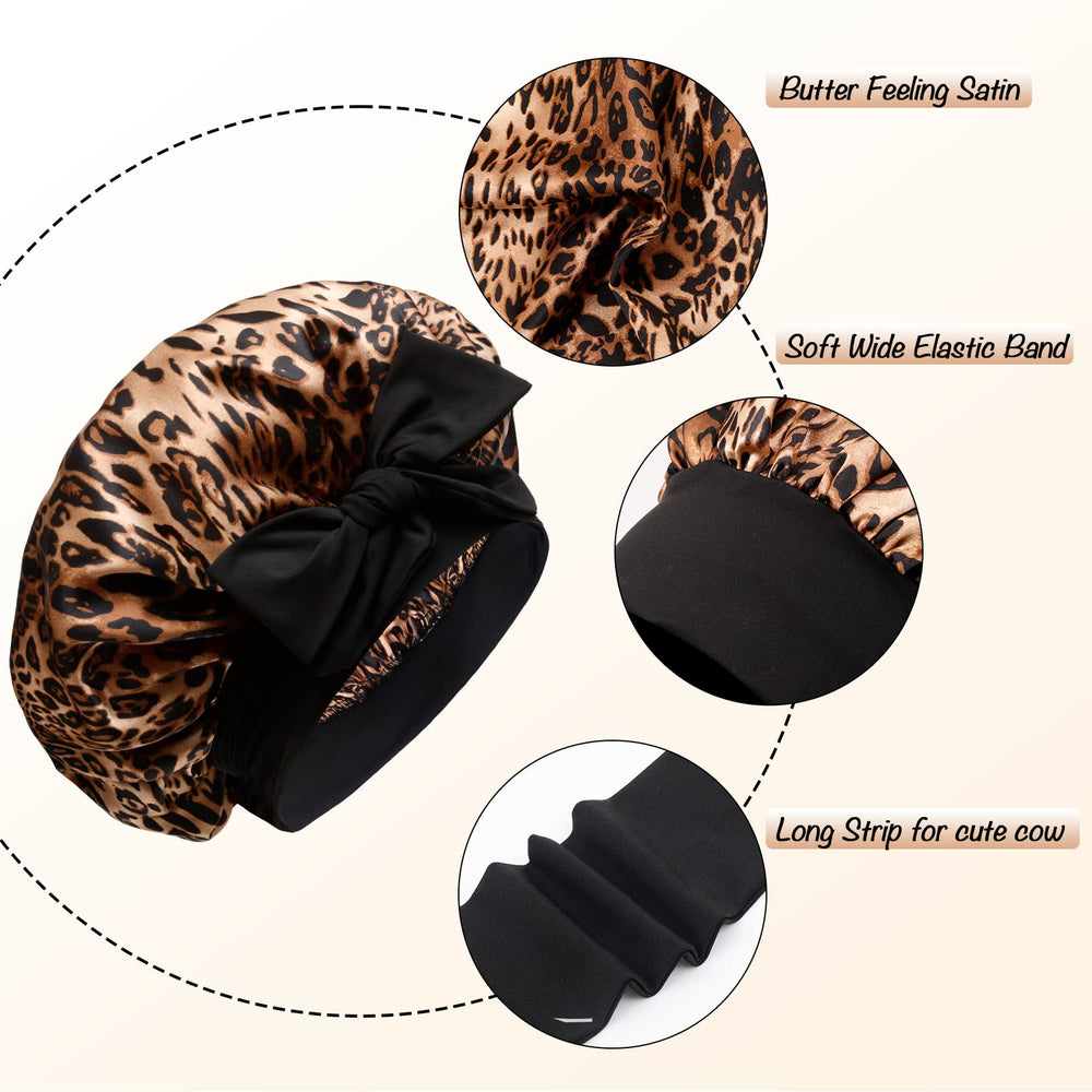 SHINEONME bande extensible satin noir, attache sécurisante sans pression.