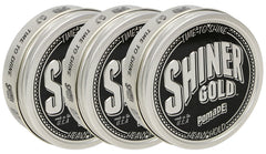 Shiner Gold Pomade, fixation-forte, pour une coiffure durable et facile à dompter.