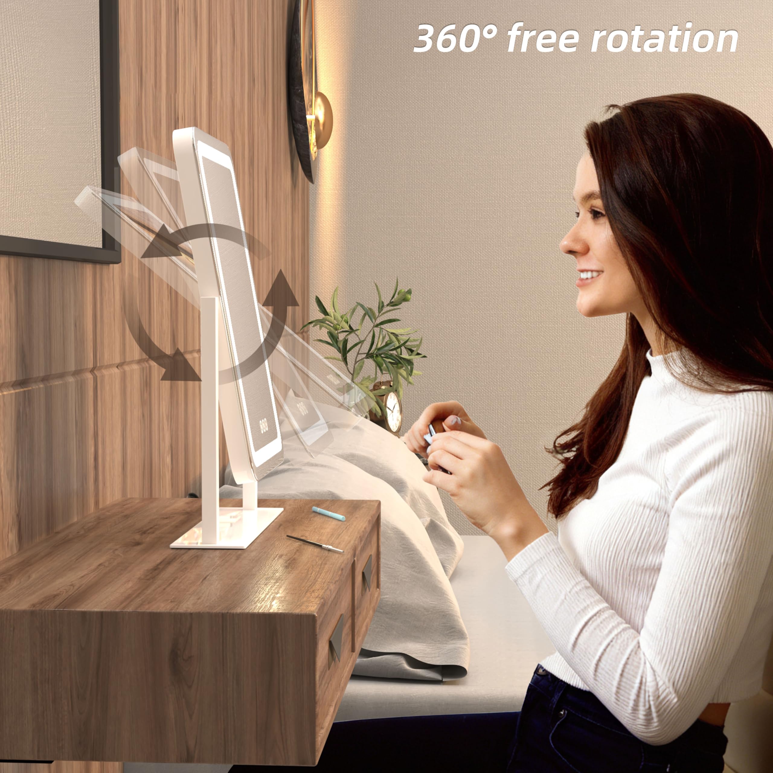 Miroir Shinerva châssis métal robuste pour une utilisation durable.