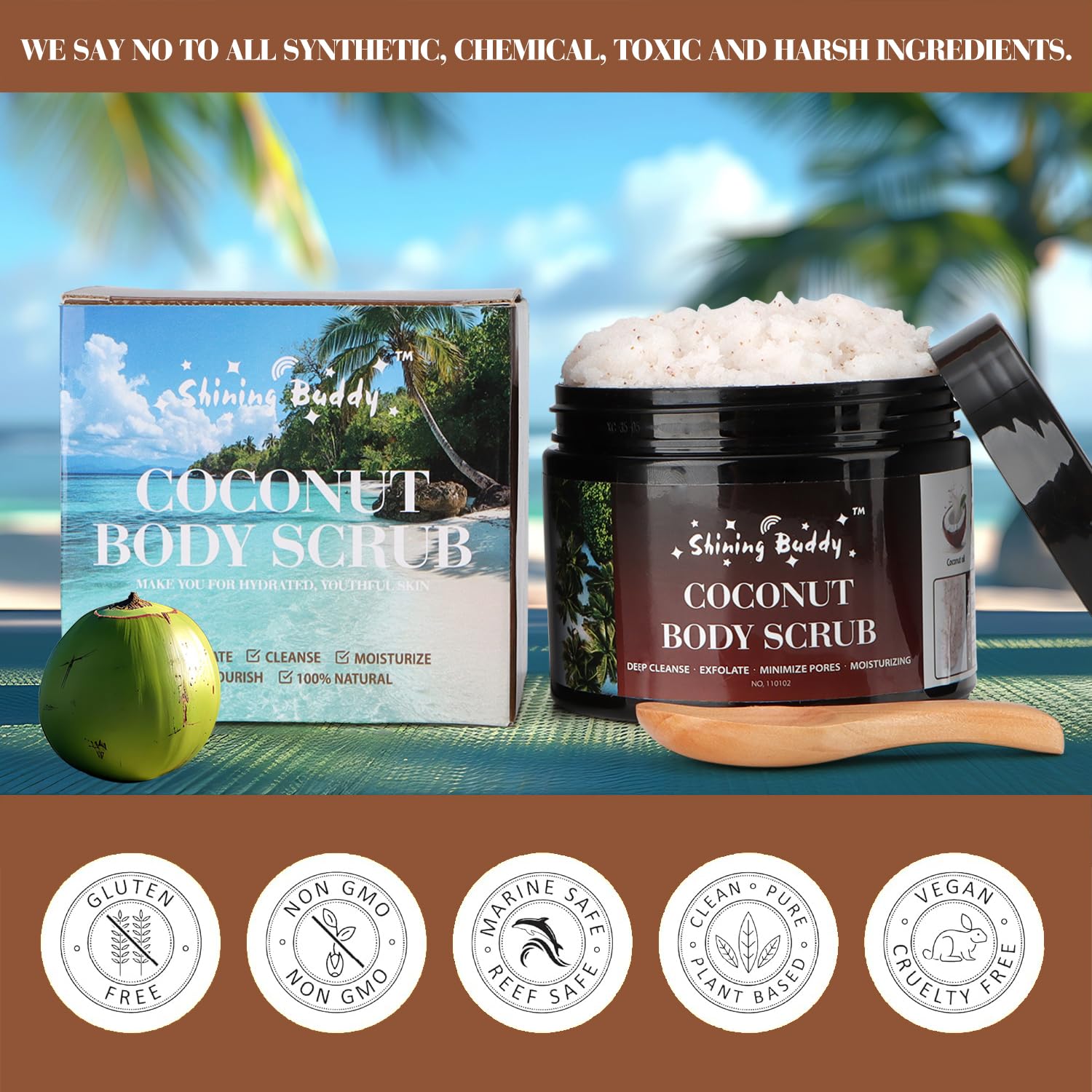 Shining Buddy sel-mer-morte-grains – exfoliation puissante adaptée aux peaux sensibles.