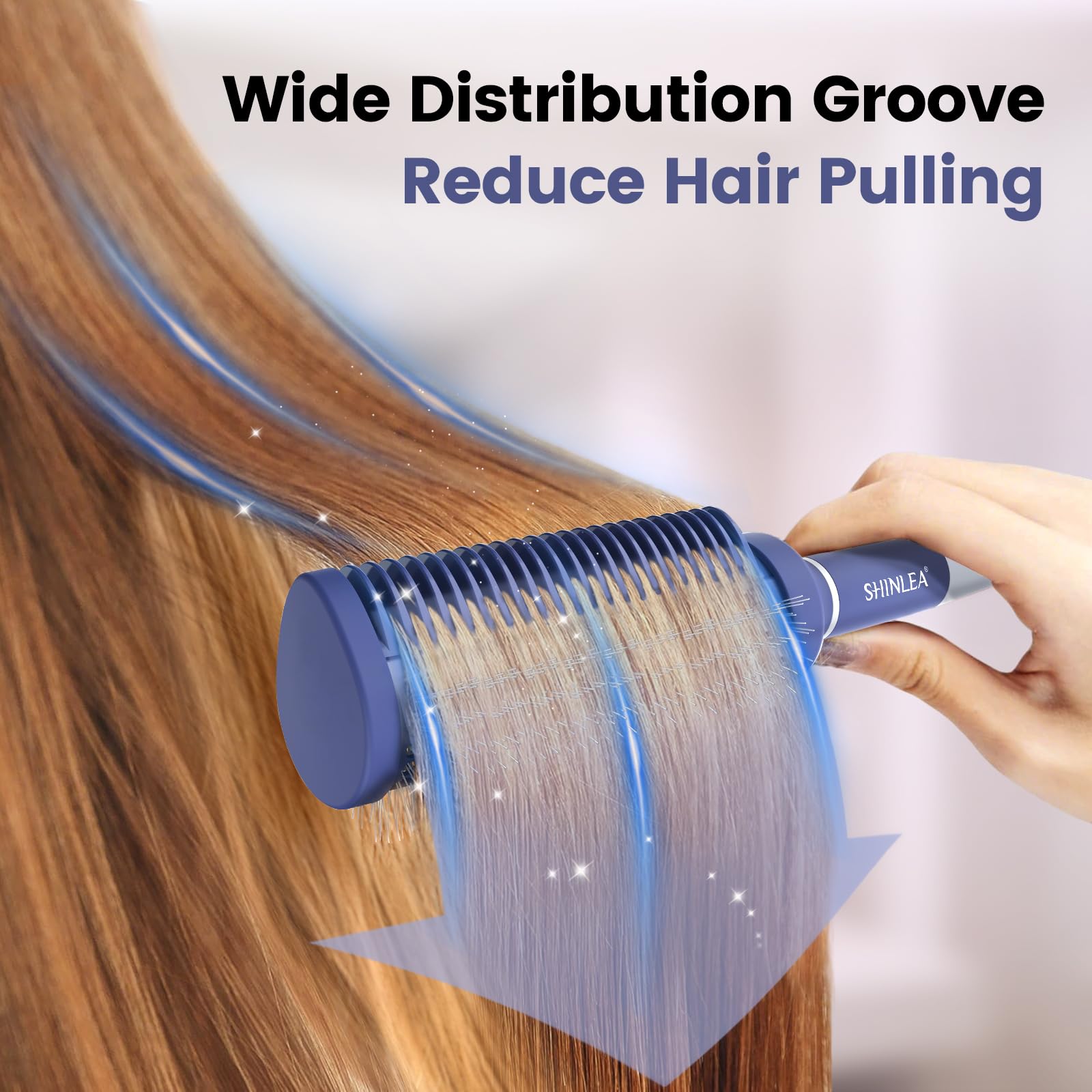 SHINLEA brosse ronde frisottis réduits grâce aux rainures douces.
