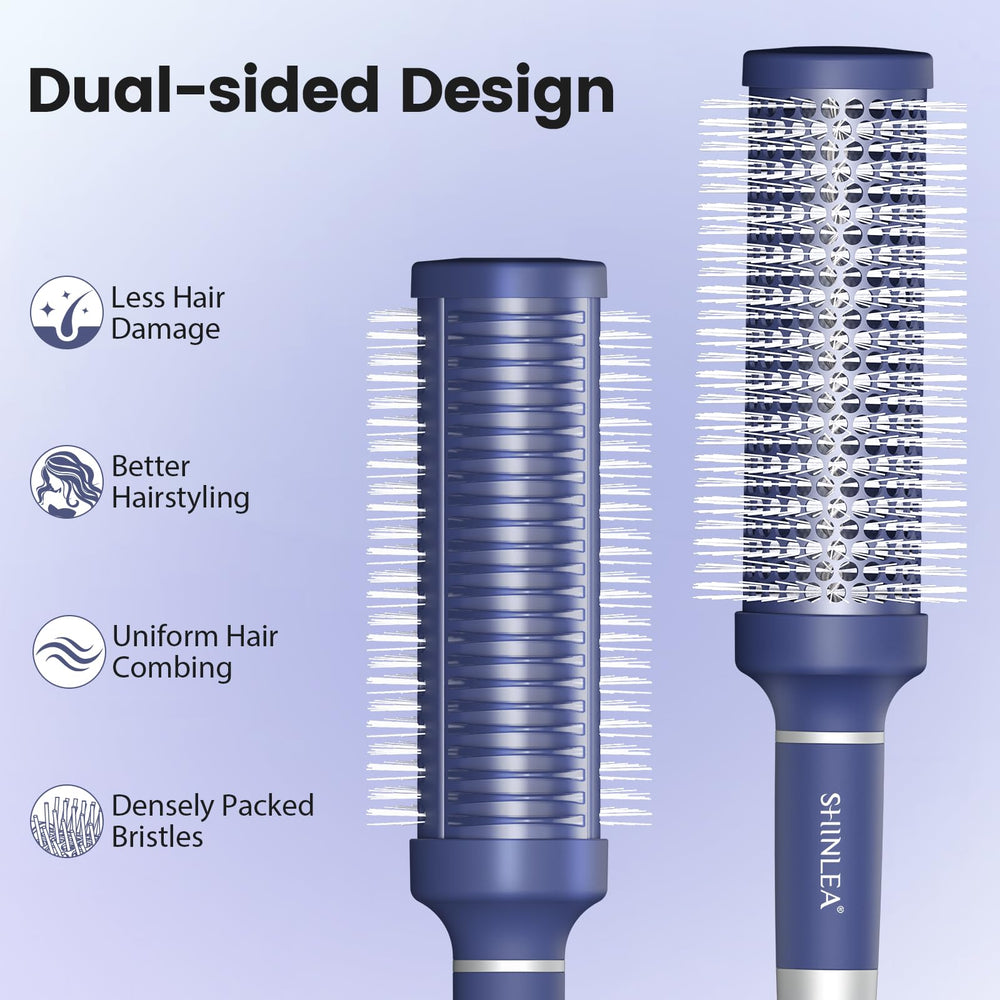 SHINLEA brosse ronde poils nylon demi facilitent le démêlage en douceur.