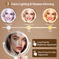 Shinowa miroir avec LED, trois modes lumineux pour tout éclairage.