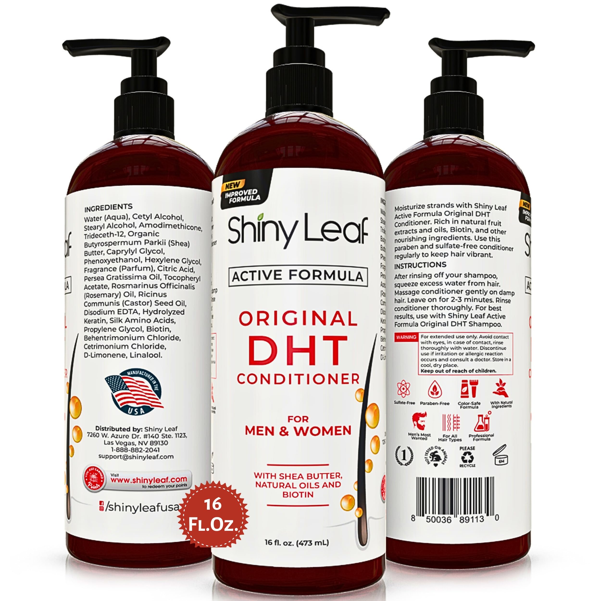 Shiny Leaf Daily hair care routine bottle for versatile use.