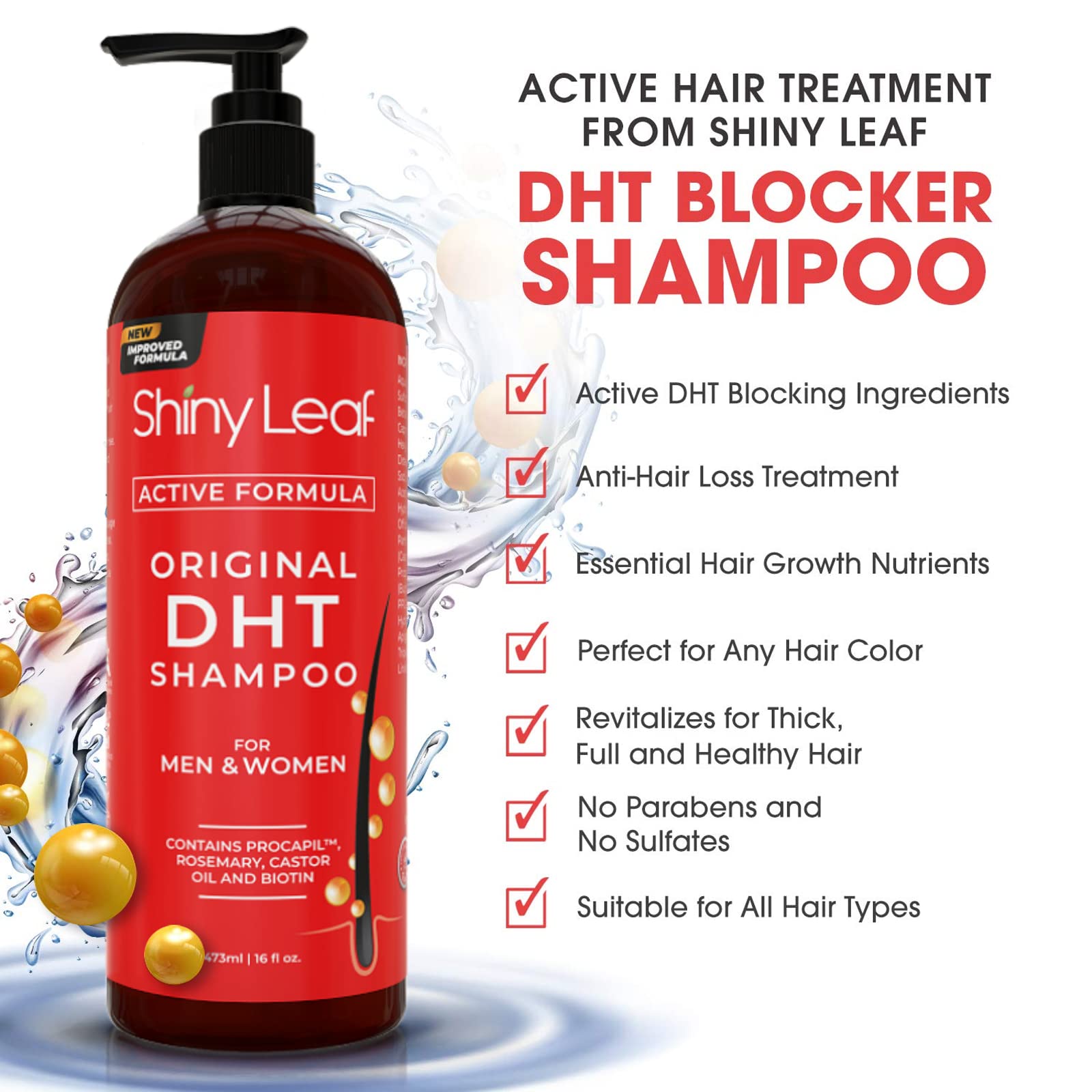 Shiny Leaf DHT Blocker Conditioner texture crème, hydratation légère et douceur.