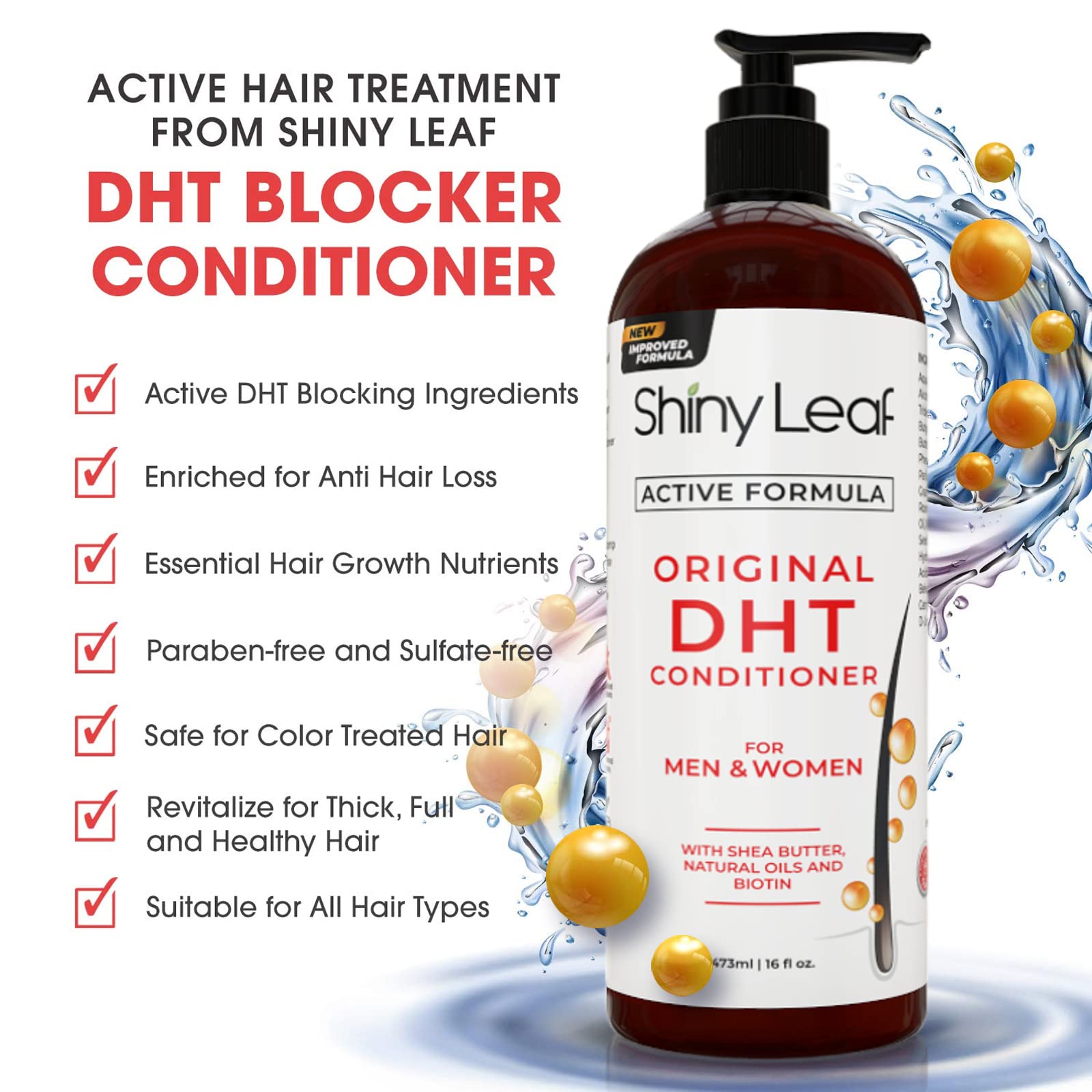 Shiny Leaf DHT Blocker romarin-extrait, parfum naturel et soin du cuir chevelu.