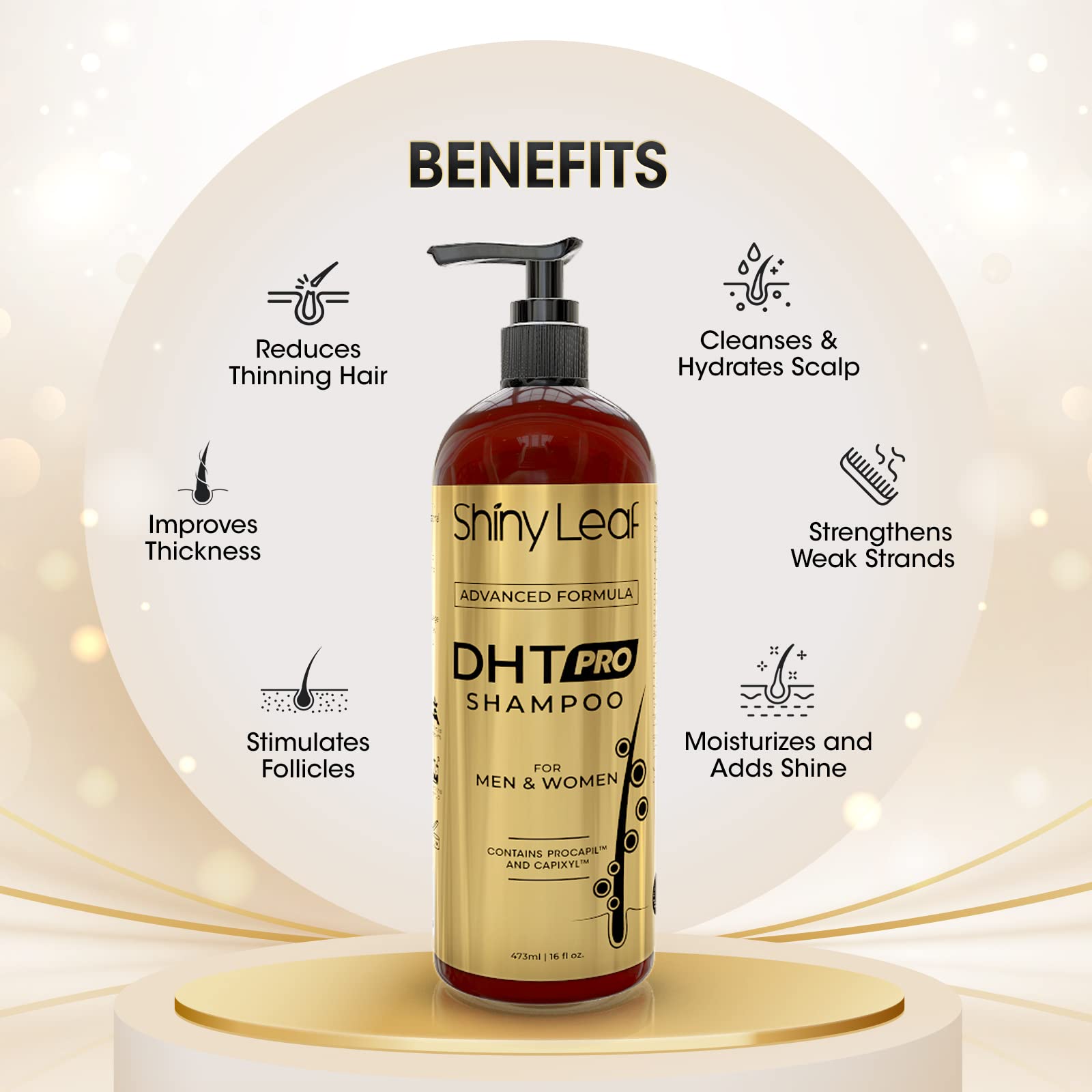 Shiny Leaf DHT Pro Shampooing: adapté hommes et femmes