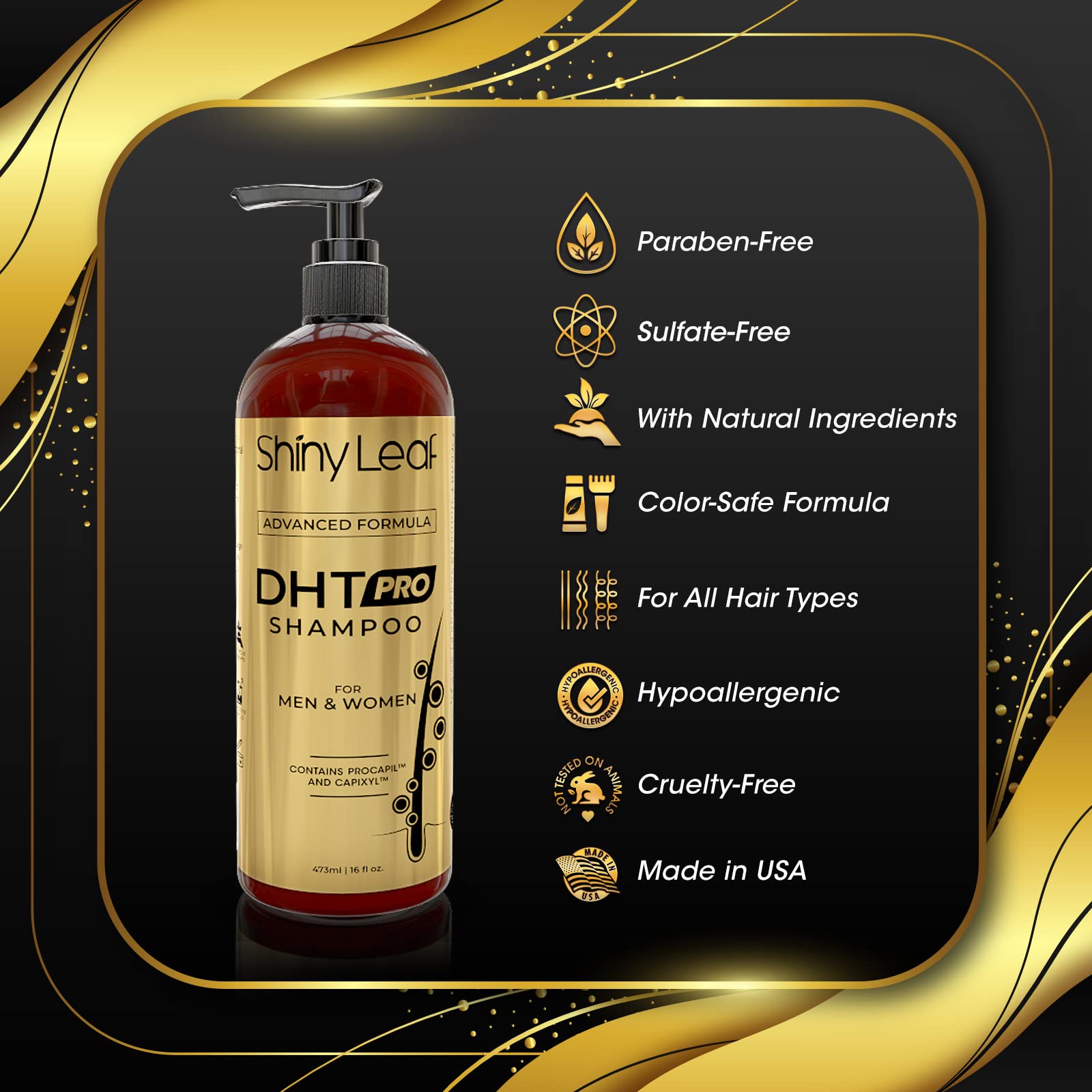 Shiny Leaf DHT Pro Shampooing: résultats potentiels, cuir chevelu sain